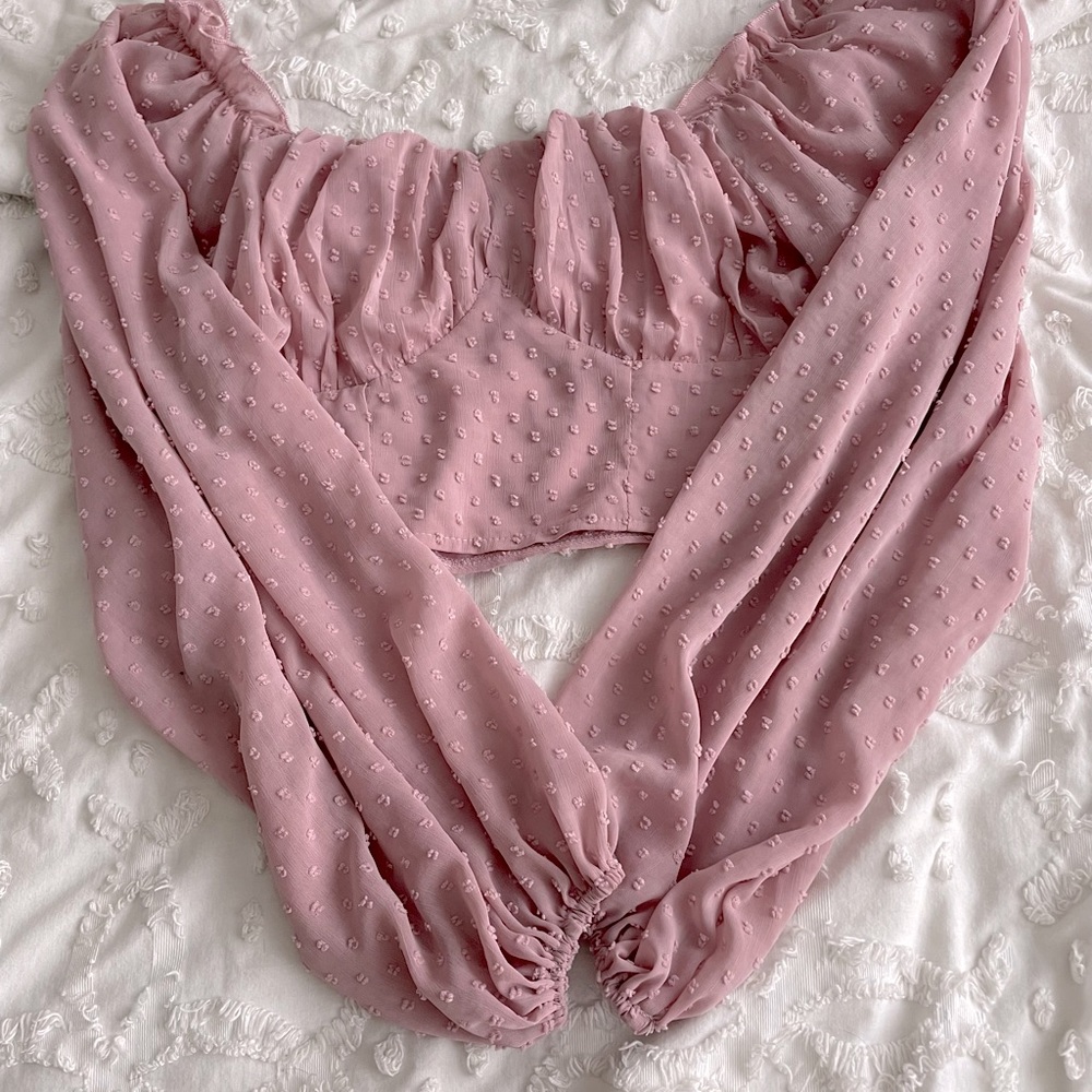 cropped ruffle top